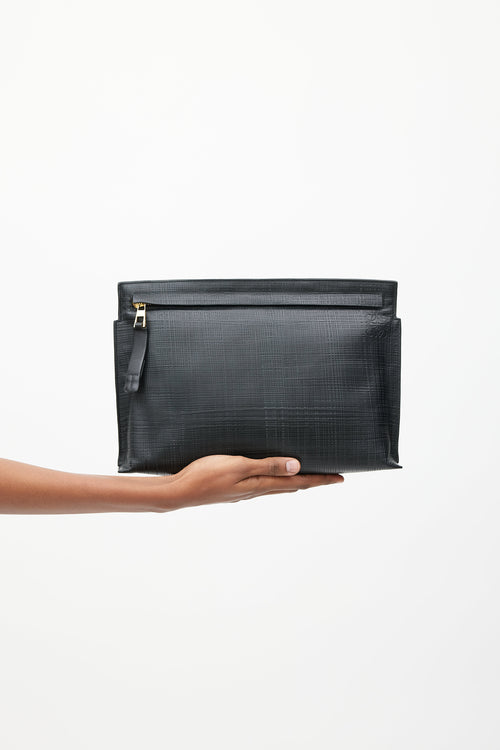 Loewe Black Textured Leather T Pouch