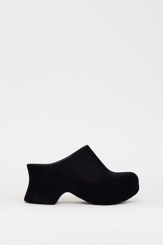 Loewe Black Velour 
Rubber Terra Platform Mule