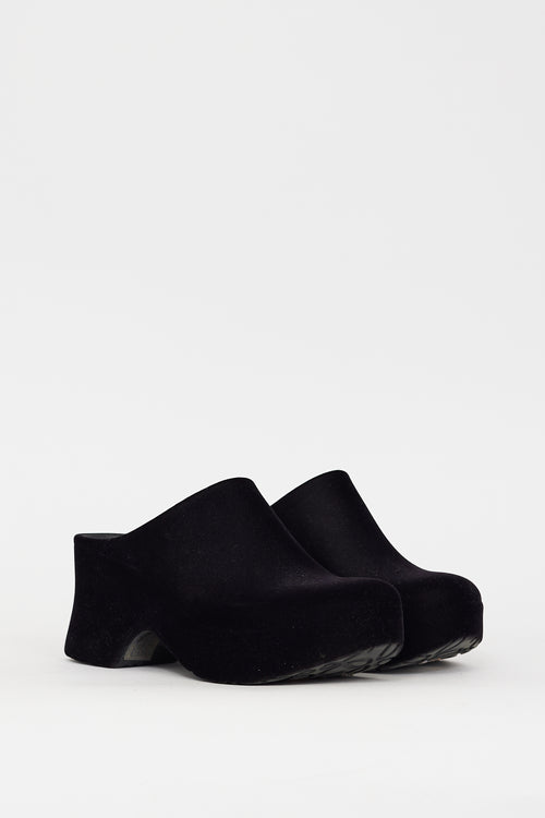 Loewe Black Velour 
Rubber Terra Platform Mule