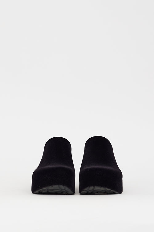 Loewe Black Velour 
Rubber Terra Platform Mule