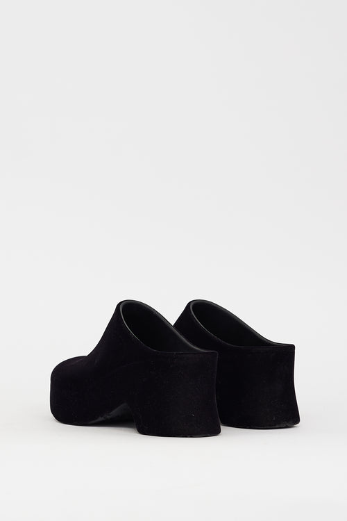 Loewe Black Velour 
Rubber Terra Platform Mule