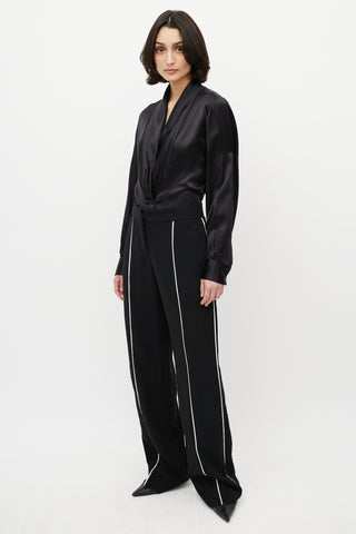 Loewe Black 
White Piping Trouser