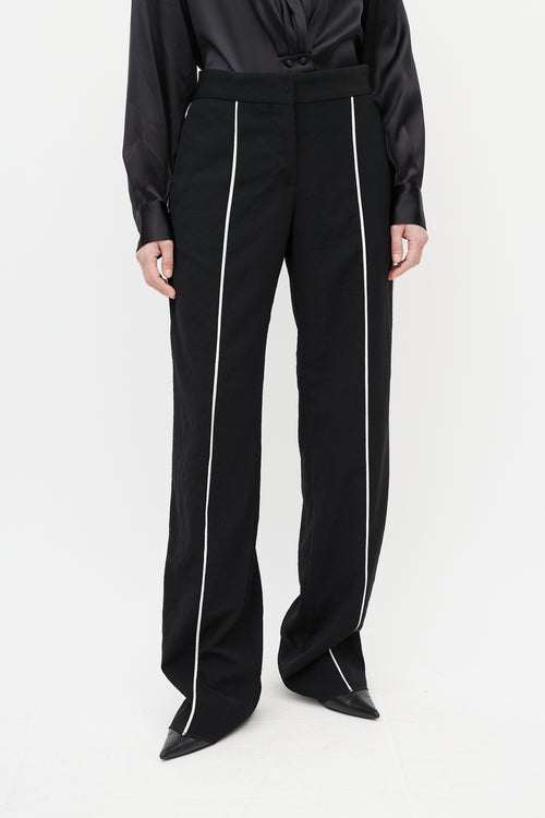 Loewe Black 
White Piping Trouser