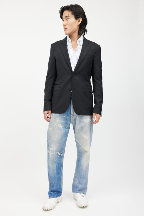 Loewe Black Wool Button Blazer