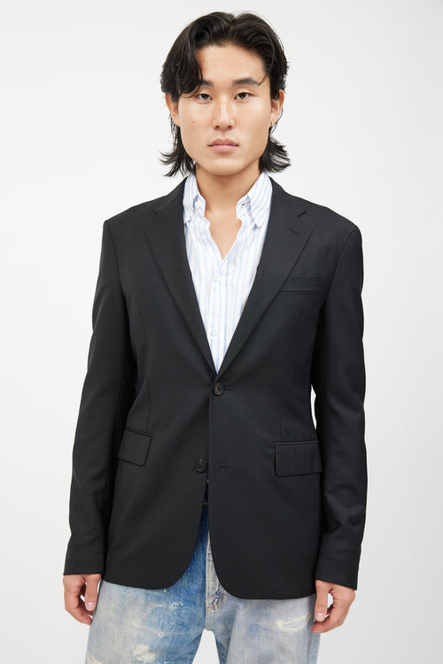 Loewe Black Wool Button Blazer