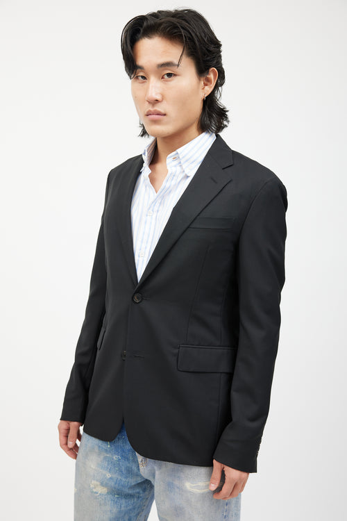 Loewe Black Wool Button Blazer