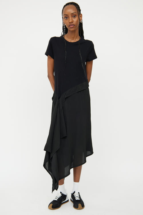 Loewe Black Silk Blend Asymmetric Dress