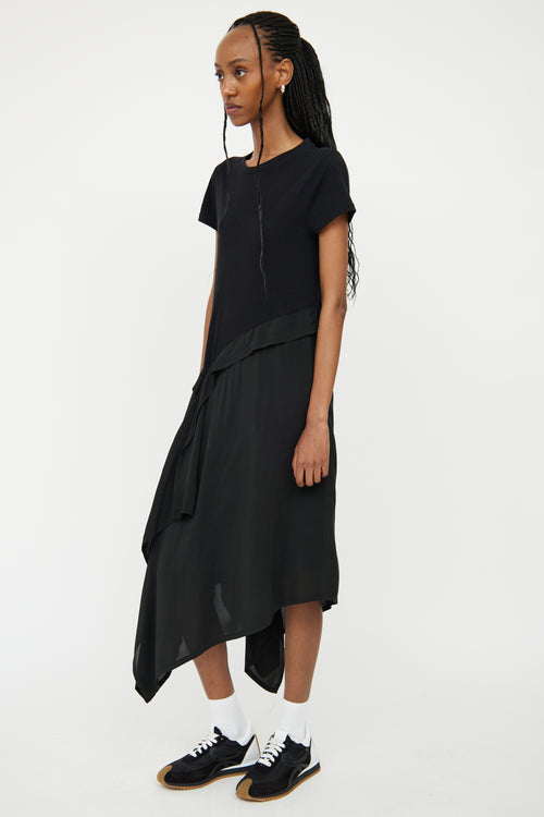 Loewe Black Silk Blend Asymmetric Dress