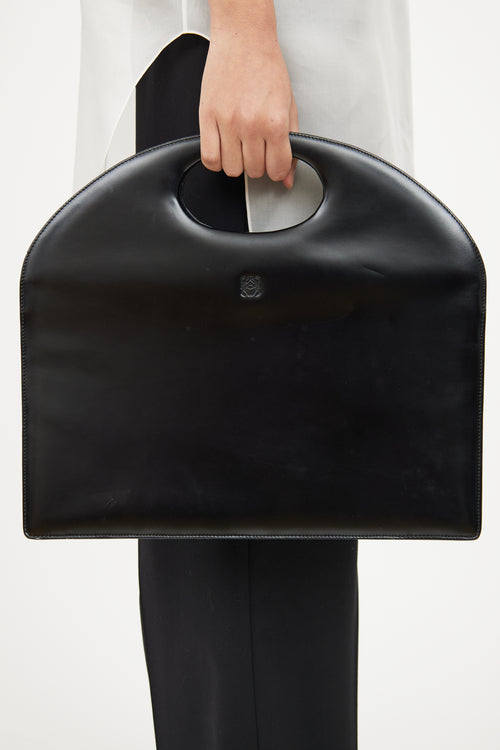 Black Top Handle Bag