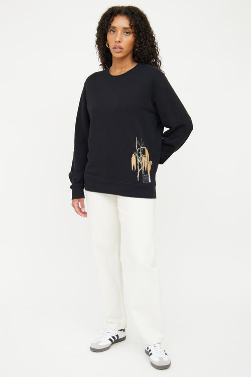 Loewe Black Botanical Long Sleeve Sweatershirt