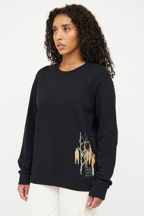 Loewe Black Botanical Long Sleeve Sweatershirt