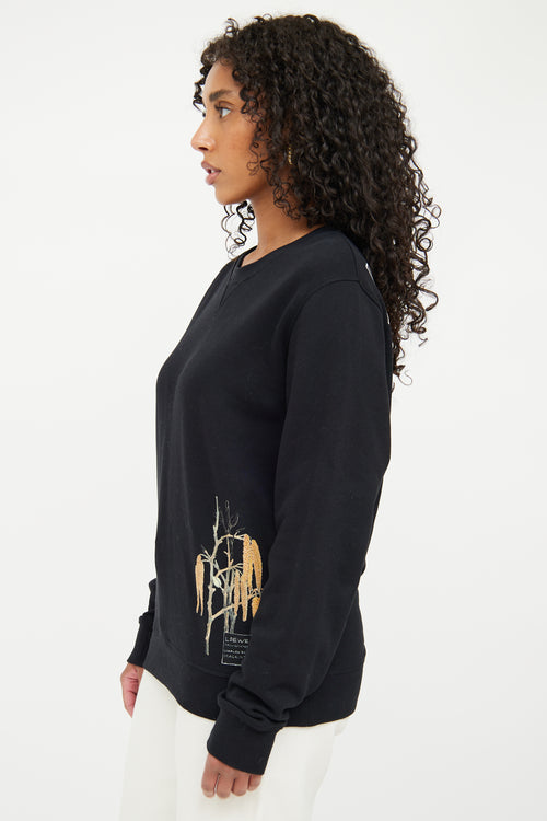 Loewe Black Botanical Long Sleeve Sweatershirt