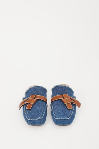 Loewe Blue 
Brown Denim Gate Mule