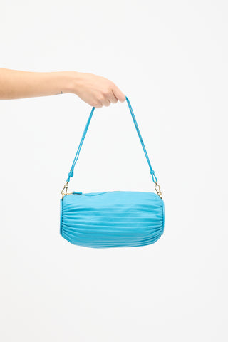 Loewe Blue Leather Pleated Bracelet Bag