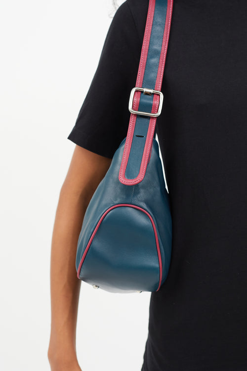 Loewe Blue 
Pink Leather Shoulder Bag