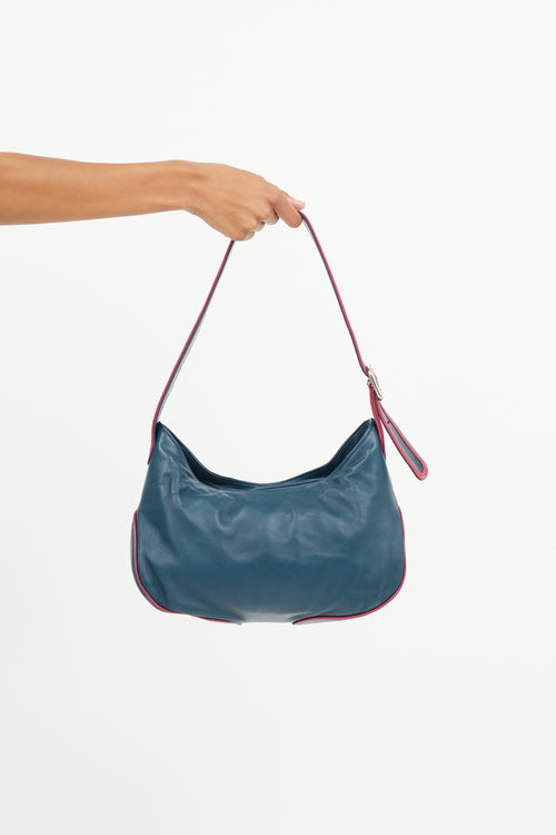 Loewe Blue 
Pink Leather Shoulder Bag