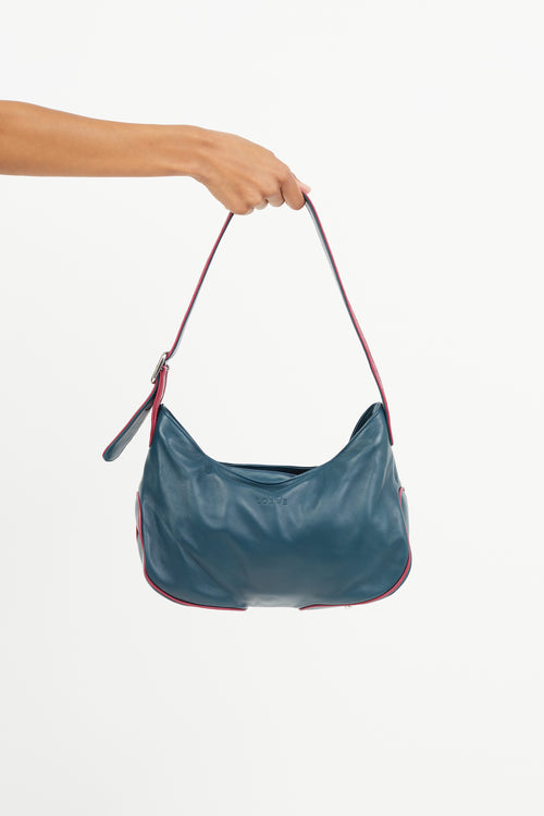 Loewe Blue 
Pink Leather Shoulder Bag