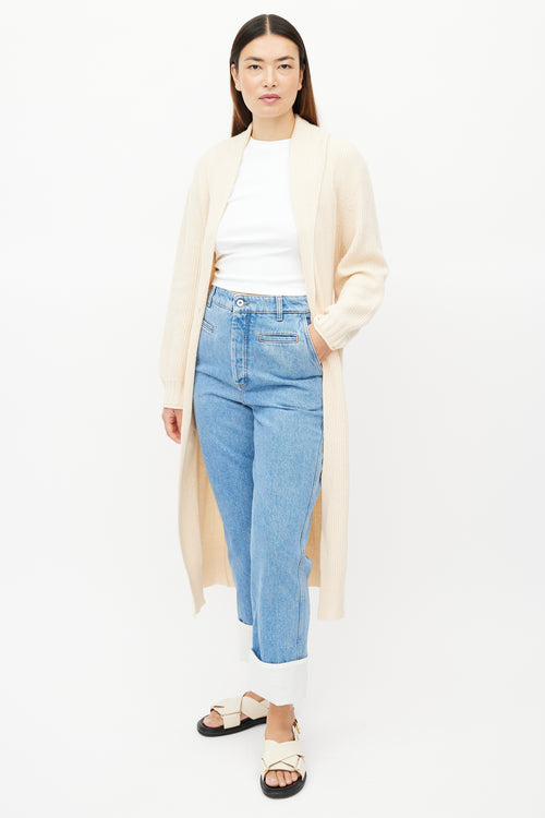 Loewe Blue Straight Leg Cuffed Denim Jeans