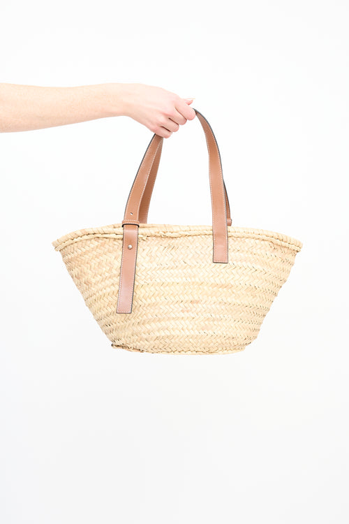 Loewe Brown Basket Anagram Tote Bag