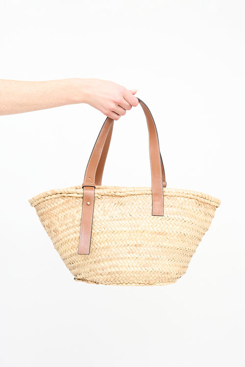 Loewe Brown Basket Anagram Tote Bag