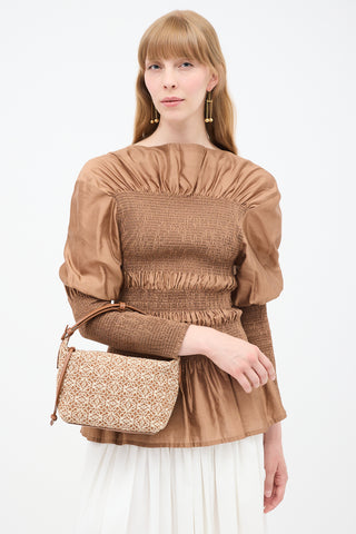 Loewe Brown Cubi Anagram Bag