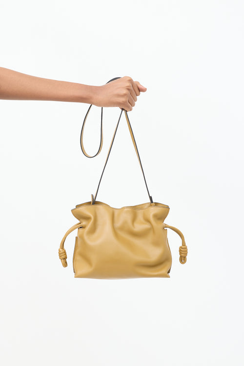 Loewe Brown Leather Mini Flamenco Clutch Bag