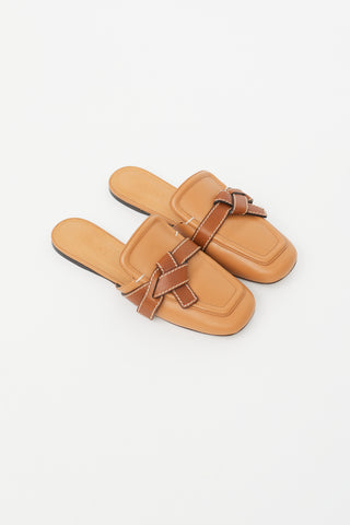 Loewe Brown Leather Gate Mule