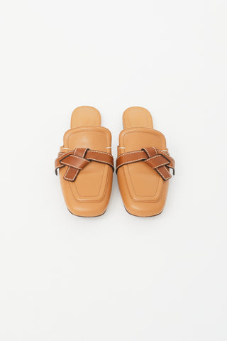 Loewe Brown Leather Gate Mule