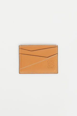 Loewe Brown Leather Contrast Stitch Cardholder