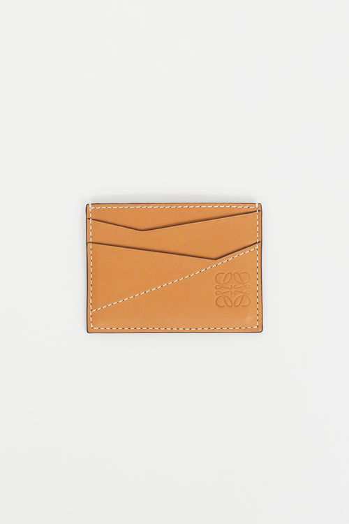 Loewe Brown Leather Contrast Stitch Cardholder