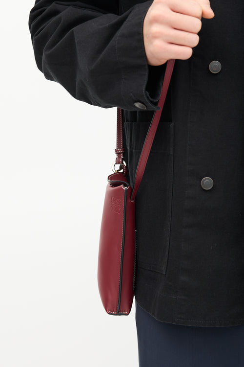 Loewe Burgundy Leather Gate Crossbody Bag