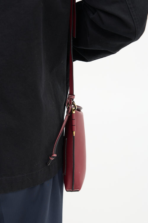 Loewe Burgundy Leather Gate Crossbody Bag