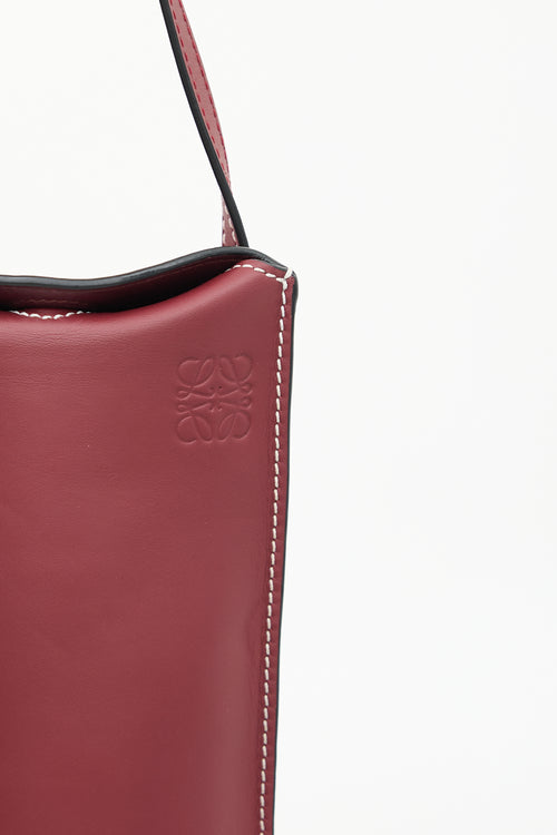 Loewe Burgundy Leather Gate Crossbody Bag