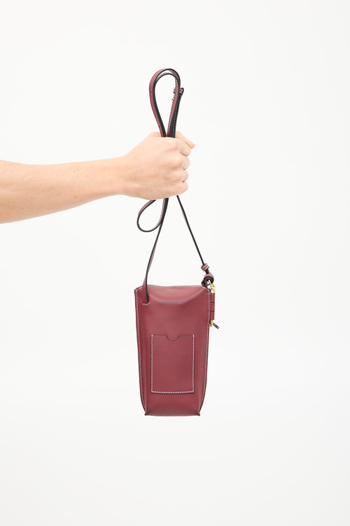 Loewe Burgundy Leather Gate Crossbody Bag