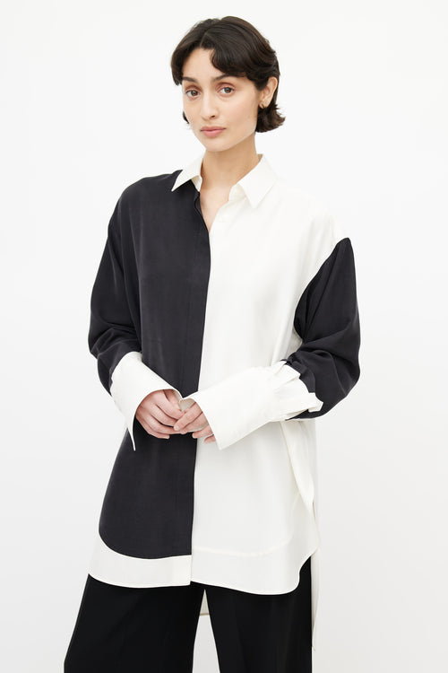 Loewe Cream 
Black Colourblock Oversized Shirt