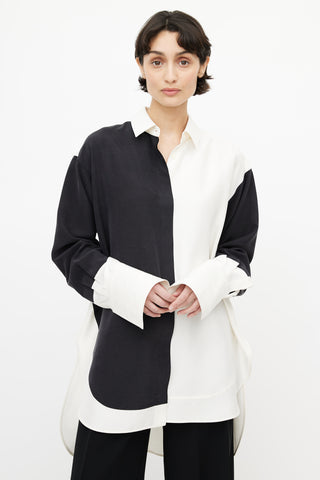 Loewe Cream 
Black Colourblock Oversized Shirt