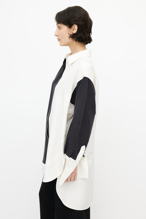 Loewe Cream 
Black Colourblock Oversized Shirt