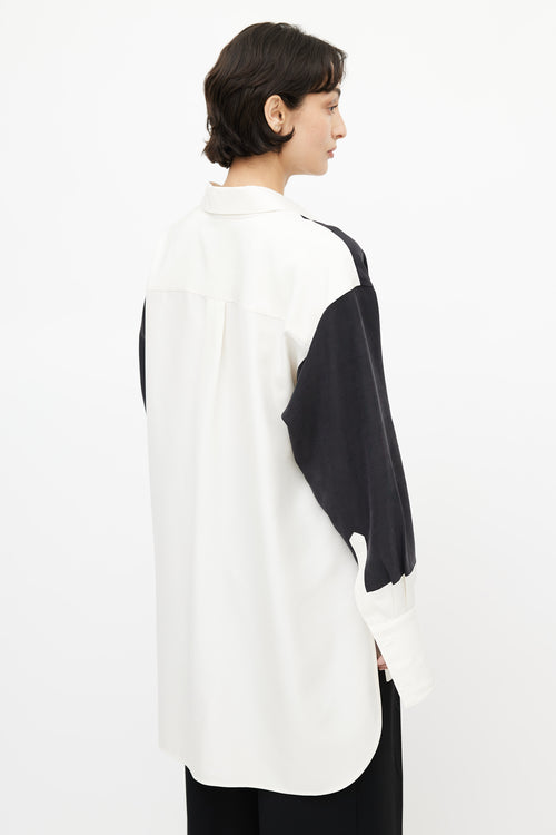 Loewe Cream 
Black Colourblock Oversized Shirt