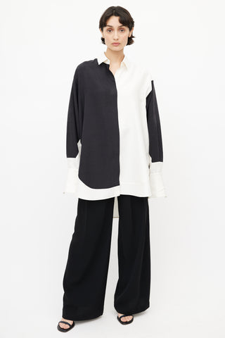 Loewe Cream 
Black Colourblock Oversized Shirt