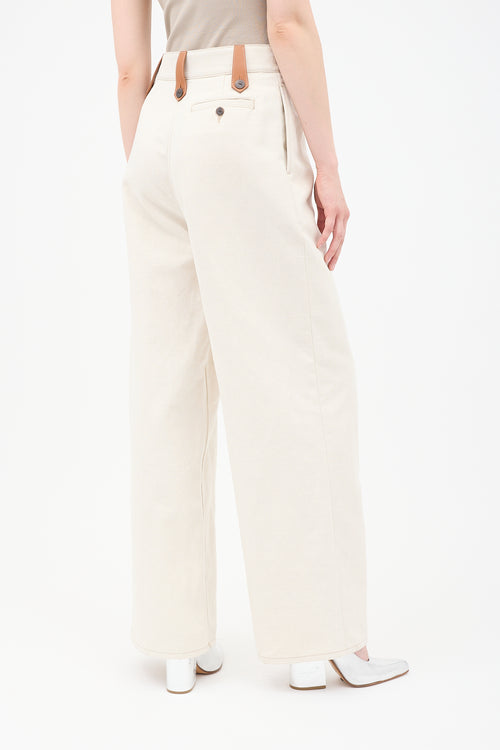 Loewe Cream Linen Wide Leg Jeans