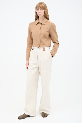 Loewe Cream Linen Wide Leg Jeans