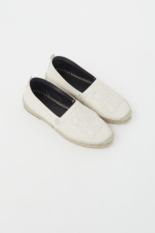 Loewe Cream Anagram Leather Espadrille