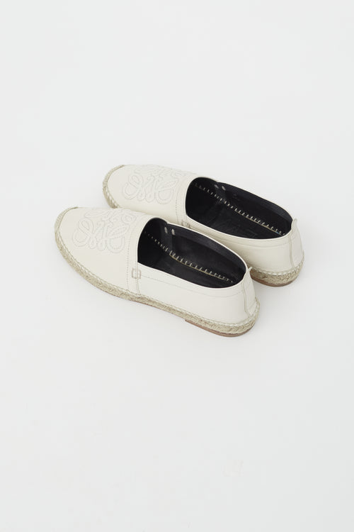 Loewe Cream Anagram Leather Espadrille