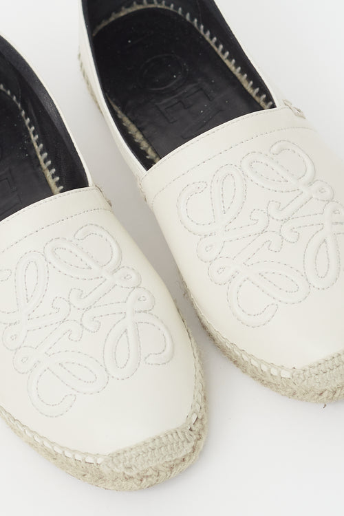 Loewe Cream Anagram Leather Espadrille