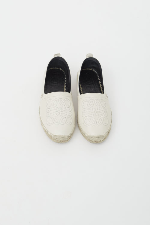 Loewe Cream Anagram Leather Espadrille