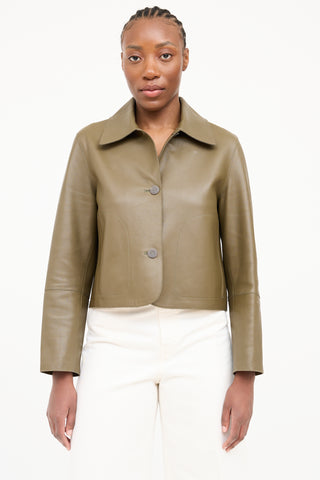 Loewe Leather Button Up Jacket