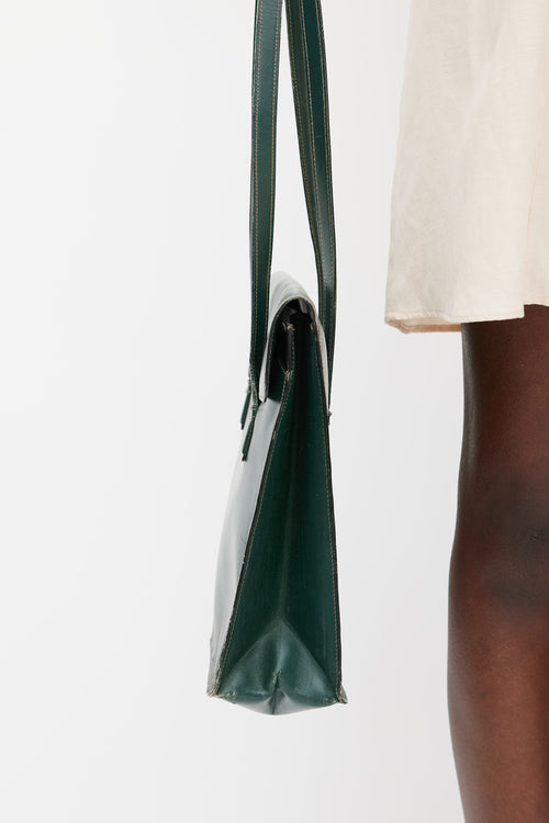 Loewe Green Leather Tote Bag