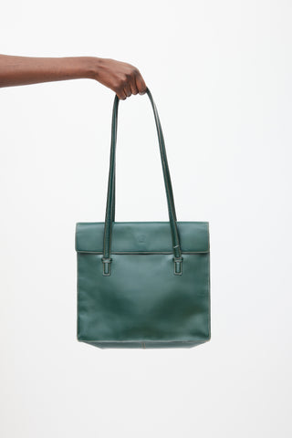 Loewe Green Leather Tote Bag