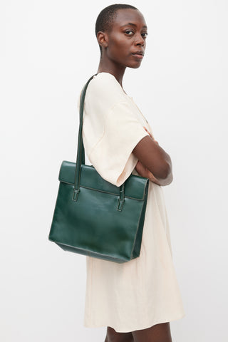 Loewe Green Leather Tote Bag