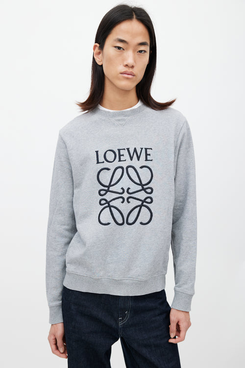 Loewe Grey 
Black Logo Sweatshirt